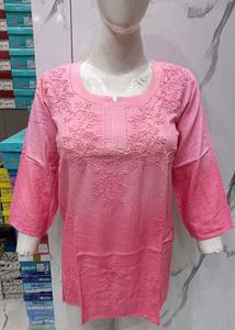 Lakhnavi Hand Embroidery Short Kurti