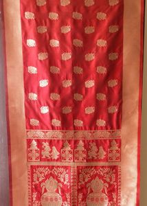 Silk Jackard Red Stole 84&#34; Length, 23&#34;Width