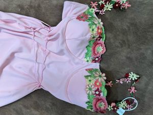 Pink Embroidered Dress