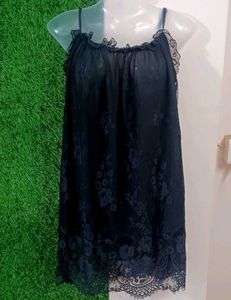 Lace Mesh Floral Princess Slip Dress