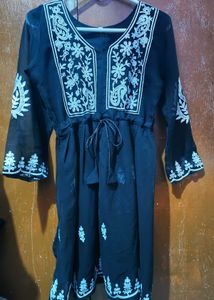 Embroidered Black Kurta