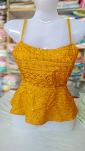 Mustard Yellow Peplum Top