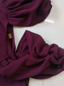 Stylish Maroon Puff Sleeve Top