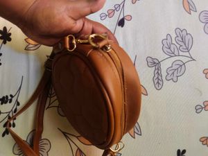 Brown Quilted Crossbody Bag