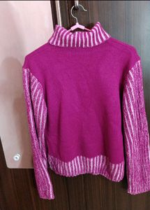 Turtle Neck Purple Sweater
