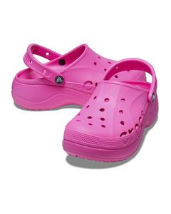 Pink Platform Crocs