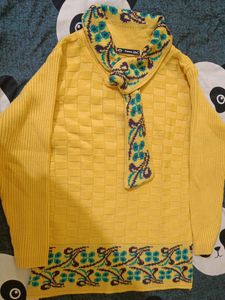 Yellow Collar Sweater For Women