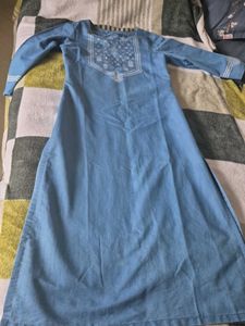 Embroidered Denim Tunic Dress