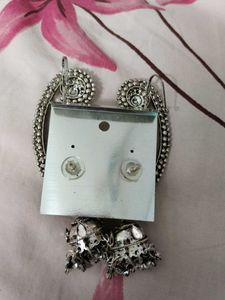 Loha Earrings: Silver Jhumka Style