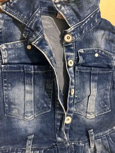 Denim Dress with Lace