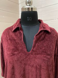 Maroon Velvet Top