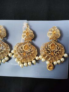 Gold Maang Tikka Jewelry Set