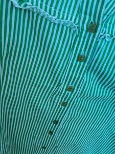 Green Striped Sleeveless Top