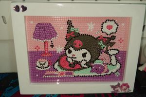 A Cute Photo Frame Of Kuromi Bead Painting 😍💗