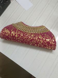 Red & Gold Embellished Clutch