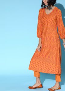 Anouk Ethnic Motifs Viscose RayonKurta Set