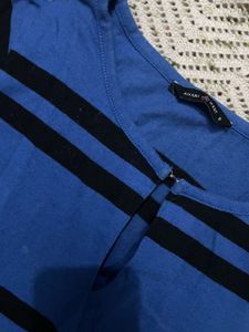 Blue &amp; Black Striped Bodycon Dress