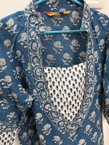 Blue Floral Print Kurti
