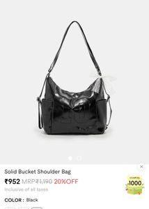 Solid Bucket Shoulder Bag