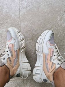 Women White Colourblocked PU Sneakers