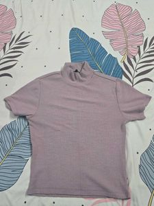 Lavendar/Pink High Neck Roadster Top For Women