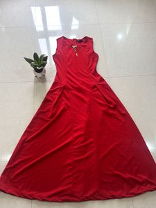 Red Sleeveless A-Line Dress