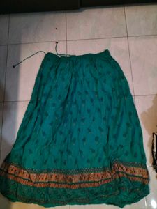 Ethnic Green Skirt