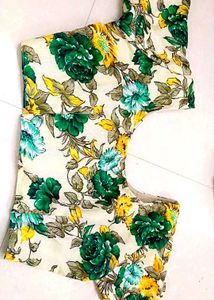 Teal &amp; Green Outfit Saree With Blouse And Petticoa