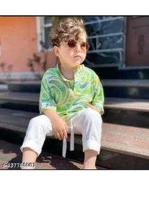 Cute Patterned Shirt &amp; Pants Set