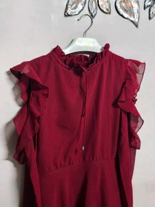 AAYU Mini Maroon Dress