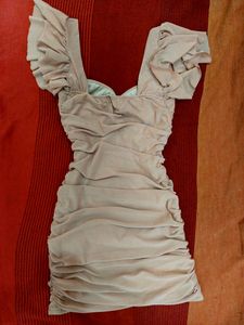 Nude 🪐Ruffle Bodycon Dress