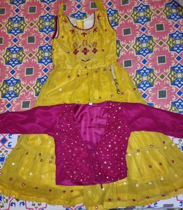 Girls' Ethnic Dress & Jacket (used)