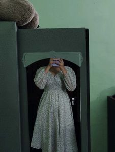 Floral Print Long Sleeve Maxi Dress