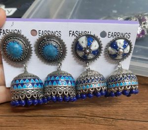 BRAND NEW Amrapali Enameled German Silver Jhumka