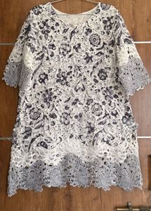 Lace Overlay Casual Dress