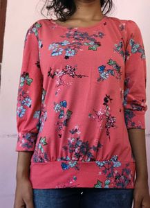 Max Coral Printed Top