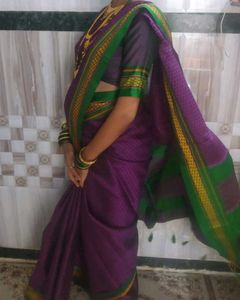 Purple &amp; Green Saree