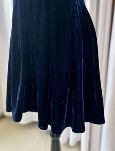 Korean Velvet Navy Dress