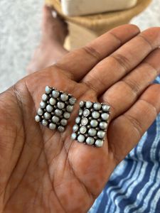 925 Silver Amrapali Pearl Studs