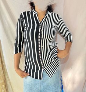 Striped Button-Down Top