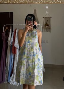 MNG FLoral Criss-Cross Short Dress