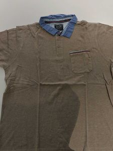 khaki/beige shoppers stop polo.