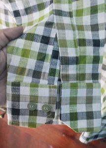 Green-Grey Chequered Shirt (Full Sleeves)