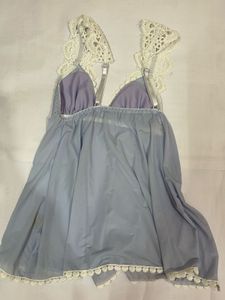 Vintage Light Blue Top With Lace Detailing