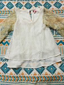 Women White Party Wear Top