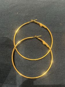 Set Of 3 Golden Hoop Earrings