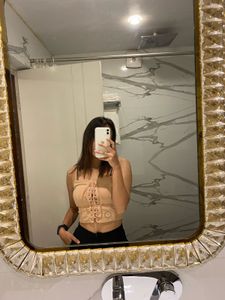 Lace-Up Crop Top