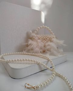 Pearl &amp; Feather Clutch