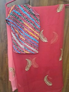 Shaded saree.. PINK & RED