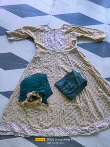 Combo Anarkali Frock Dupatta Plazo Suit